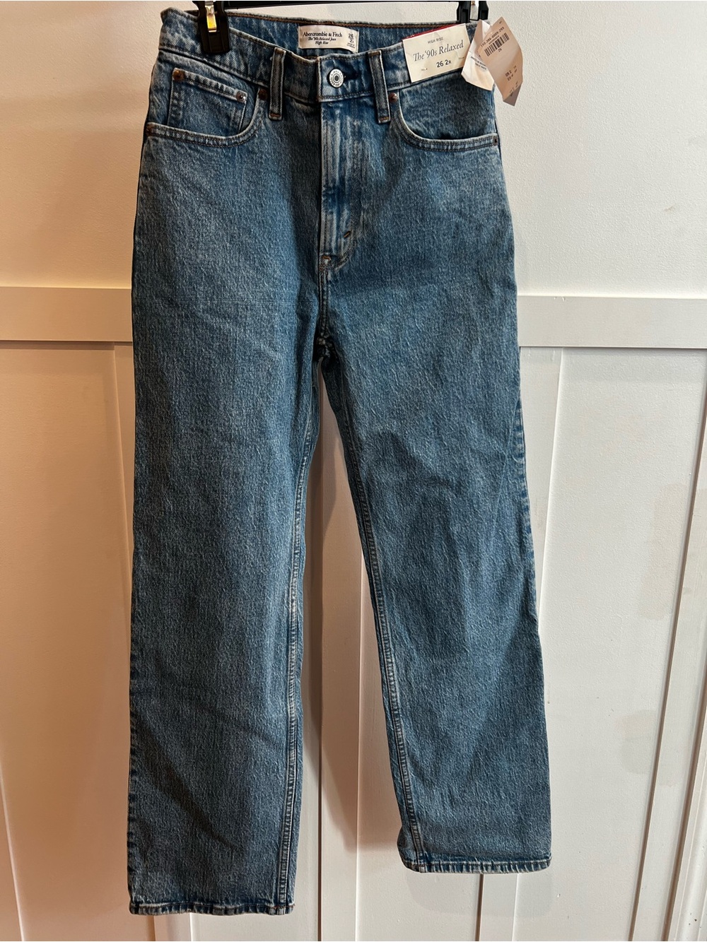 Abercrombie & Fitch Straight-Leg Denim Jeans in Medium Blue